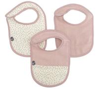 Lot X3 Bavoirs - Domiva - 0-6 Mois - Gaze De Coton - Vieux Rose Rose