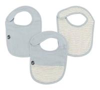 Lot X3 Bavoirs - Domiva - 6-12 Mois - Gaze De Coton - Bleu Vintage Bleu