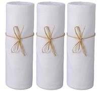 Lot X3 Draps Housse Jersey Lit Bébé 100% Coton Bio Blanc Blanc