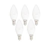 Lot X5 Ampoules Led Flamme, Culot E14, 5,5w Cons. (40 W Éq), Lumière Blanc Chaud