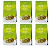 Lot x6 - Boules de Chocolat Style Dubaï - Chocolat au Lait Fourré Pistache & Cheveux d’Ange - Sachet 120 g