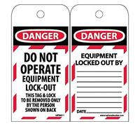 LOTAG11ST Lot de 25 étiquettes de marquage nationales en polytag, Danger, Do Not Operate Equipment Lock Out, 15,2 x 7,6 cm, papier synthétique, 25 pièces