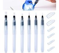 Lotbun Lot de 6 Pinceaux Aquarelle à Reserve d'eau Rechargeables, Pinceau à Réserve d'eau Pinceaux a Reservoir,Pinceaux Aquarelle