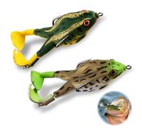 Lotbun Realistische Frosch Angelköder 2pcs ,Cm Double Haken 360°Soft Bait Silikon-Angelköder Angelköder Chatterbait Wels Köder Weichköder Für Bass, Forelle Und Hecht