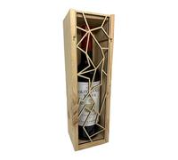 lotdevin Caisse Bois vin Mabouteille® - Coffret vin en Pin Maritime pour 1 Bouteille Type Bordeaux [ Range Bouteille vin ] (Ajourée)