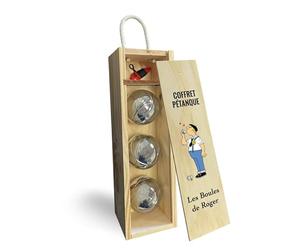 lotdevin Etui Boule de Petanque Personnalisable - Coffret Rangement 3 Boules pétanque avec Logo, Textes, Dessin… [ Sacoche pétanque Personnalisable ]
