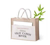 lotdevin Sac en toile de jute personnalisable - Sac en jute impression Logo & Texte, grande capacité 44x35 cm [ Sac toile de jute grand format ]