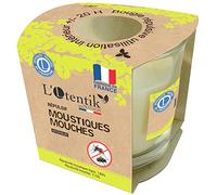 L'Otentik Bougie à la Citronnelle/Efficace contre les moustiques tigres - Fabriquée en France/Anti-moustique et anti-mouche