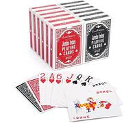 LotFancy 12 Jeux de Cartes 54 à Index Jumbo, 6 Noir et 6 Rouge, Cartes à Jouer en Carton Lisse, Poker Playing Cards Parfait pour Fête Cadeaux Jeux (6.3 x 8.8 cm)