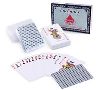 LotFancy 2 Jeux de 54 Cartes en Plastique, Étanche Poker Carte à Jouer avec Standard Index, Noir