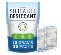 LotFancy 30 Sachets 10g Sachet Anti Humidité gel de silice réutilisable | Absorbeur d'humidité pour penderies, valises, caves avec indicateur de couleur Silicagel Déshumidificateurs