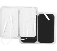 LotFancy 40 électrodes TENS 5 x 9 cm, réutilisables, électrodes adhésives EMS pour électrostimulateurs EMS et appareil TENS, avec connecteur à bouton-poussoir de 2 mm