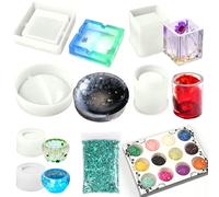 LotFancy Kit de moules en résine avec paillettes brillantes 12 couleurs