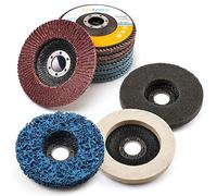 LotFancy Lot de 11 disques à lamelles de polissage pour meuleuse d'angle, grain 40, 60, 80, 120, roues de ponçage, disques à bande, kit de disques de polissage en nylon et feutre de 11 cm
