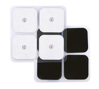 LotFancy Lot de 40 électrodes TENS 5 x 5 cm, réutilisables, électrodes adhésives EMS pour électrostimulateurs EMS et appareil TENS, avec connecteur à bouton-poussoir de 3,5 mm