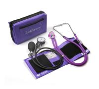 LotFancy Tensiometre Bras Manuel et Stéthoscope, Kit de Compteur Manuel, Brassard de Tensiomètre pour Adultes, Adapté aux Services d'Urgence, au Médecin, au Cabinet (25,4-40,6 cm, Violet)