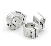 LOTFI 1 Paire de Pinces de Guidon de Moto sur la tête de Serrage de Fourche, 41mm 43mm 45mm 46mm 47mm 48mm, Clip de Barre de poignée de Guidon, Cafe Racer (Size : 43MM Silver)