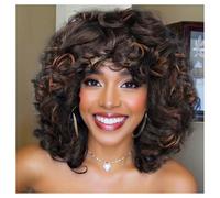 Lotfon Perruques bouclées pour femme noire, douce, blond miel, courte, bouclée, perruque afro-américaine, bouclée, résistante à la chaleur, pour femmes afro-américaines (1B /