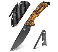 LOTHAR FOX Couteau de Survie à Lame Fixe en Acier D2 - Full Tang pour Camping, Chasse et Extérieur - Cadeau pour Hommes et Collection