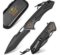 LOTHAR LICH KING Couteau Pliant de Poche en Acier D2 avec Manche en G10 Idéal pour Camping et Survie, Cadeau pour Homme, Couteau de Poche Pratique et Portable