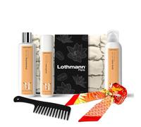 Lothmann Paris - Coffret Routine OLEO VITAL Cheveux Bouclés, Shampoing + Amplificateur + Soin + Spray, Kit Capillaire Nutrivital avec Peigne et Foulard