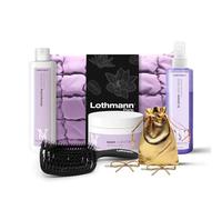 Lothmann Paris - Coffret Soin Cheveux Blonds, Kit Color Blond avec Shampooing, Masque et Soin Bi-Phase 250ml, Brosse Curve, Trousse Matelassée