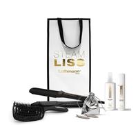 Lothmann Paris Coffret Steam Liss Lisseur Vapeur avec Spray Thermo-protecteur Wonder Protect, Sérum Sublimateur, Brosse Curve