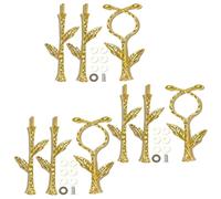 Loticy Lot de 3 supports dorés à 3 niveaux pour cupcakes de 38,1 cm, supports en métal pour assiettes à fruits, gâteaux, collations, pièces de rechange pour décoration de mariage, thé (vignes dorées)