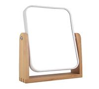 LOTIKO Miroir de Maquillage avec Support en Bambou Naturel, grossissement x1/3x, Double Face, Miroir grossissant à 360 degrés, Table de Coiffeuse, Bureau, décoration de Chambre, Cadeaux de beauté
