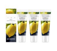 Lotion apaisante pour le corps au lait et au citron, hydratant nourrissant pour la peau, formule hydratante et nourrissante en profondeur, sûr et doux, 100 g, pour hommes et femmes (3pcs)