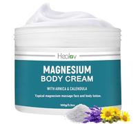 Lotion au magnésium - Crème de magnésium pure apaisante pour la relaxation, un meilleur sommeil, la santé musculaire, les soins des jambes et des articulations - Beurre topique de lavande de magnésium
