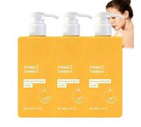 Lotion corporelle à la vitamine C infusée de curcuma, crème hydratante pour la lotion pour peau sèche et terne, crème corporelle douce au curcuma et à la vitamine C, soutient la Peau douce. (3PCS)