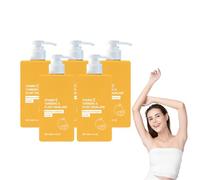 Lotion corporelle au curcuma et à la vitamine C - Hydratant éclaircissant et raffermissant pour le visage et le corps - Crème éclaircissante raffermissante au curcuma et à la vitamine C (5 bouteilles)