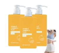 Lotion Corporelle éClaircissante Au Curcuma Et à La Vitamine C - CrèMe Hydratante Pour Le Corps Au Curcuma Et à La Vitamine C, Hydratante Raffermissante Pour Teint IrréGulier, Peau CréPue (3 PCS)