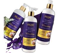 Lotion éclaircissante pour le corps, infusion de glutathion, formule hydratante au collagène, pack de 3 glutathions