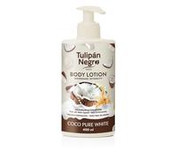 Lotion pour le corps tulipe noire avec distributeur Coco Pure White, hydratation maximale 400 ml, parfum intense pour tous les types de peau