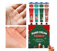 Lotion pour les Mains de Noël,Produit De Soin Pour Mains Et Lèvres | Set de Baume à Lèvres Portable,Pour Étudiantes Voyage Hiver Mères Amies Épouses Amatrices De Beauté Professionnelles