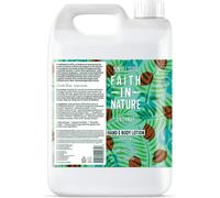 Faith In Nature Lotion naturelle pour les mains et le corps, hydratante, végétalienne et sans cruauté envers les animaux, sans SLS ni parabènes, lot de recharge de 5 l