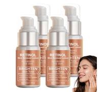 Lotion régénératrice au rétinol pour les ridules du visage, Lotion hydratante puissante pour l'hydratation des peaux sèches, Crème lissante pour repulper et raffermir la peau. (4PCS)