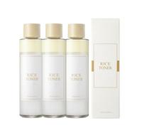 Lotion Tonique au Riz pour une Peau Repulpée et Hydratée - Essence Visée aux Nutriments qui Affine et Renforce la Barrière Cutanée, Formule Équilibrante et Lissante pour un Éclat Hydratant(3pcs)