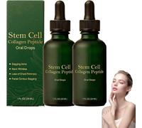 Lotmay Lot de 2 gouttes orales de peptide de collagène naturel multi-peptides de collagène, gouttes de peptide de collagène anti-âge, peptides de collagène liquide hydrolysés pour soulever et