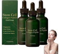 Lotmay Lot de 3 gouttes orales de peptide de collagène naturel multi-peptides de collagène, gouttes de peptide de collagène anti-âge, peptides de collagène liquide hydrolysés pour soulever et