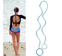 LOTMIAI Élastiques à cheveux colorés en spirale pour queue de cheval, pour femme, vent et eau, 89 cm, bleu + vert