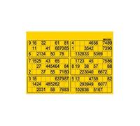 Loto Bingo - 6 Grilles de Loto sur 1 plaque en carton ep. 1.5 mm, Jaune Intense - Accessoire Joueur, materiel -