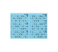 Loto Bingo - 6 Grilles de loto sur une plaque en carton epaisseur 1 mm , bleu - Materiel, accessoire Joueur -