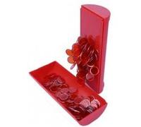 Loto boite magnetique baton + 100 pions de marquage rouge - kit bingo ramasse et rangement - set accessoires joueur + carte