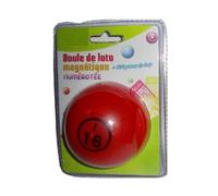 Loto - Boule magnétique Rouge numerotee et 100 pions magnetiques Rouge - Set Boite de Rangement + Carte Tigre