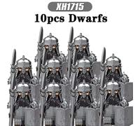 LOTR Ironfoot, Guerrier Nain du Peuple de Durin, Figurines de Guerrier, Blocs de Construction, Armée d'Elves, Chevalier Médiéval, Armes, Jouets XH1719-10pcs