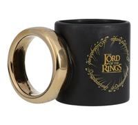 LOTR Tasse en Forme de L'Anneau Unique Marchandise Officielle Seigneur des Anneaux, Poignée en Anneau Doré, Cadeau pour Fans de Hobbits 500ml