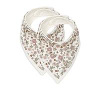Lots de 2 bavoirs bandana en coton multicolore fleuri TU